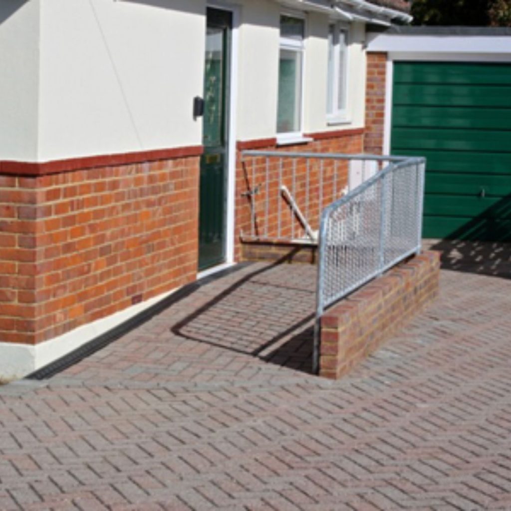 Building with ramped access for wheelchairs