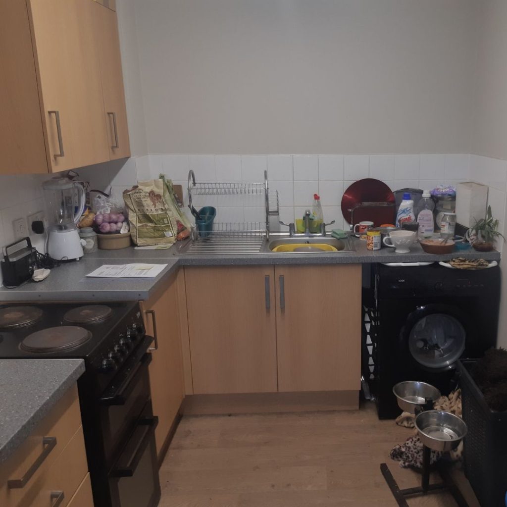 Old kitchen with no wheelchair access